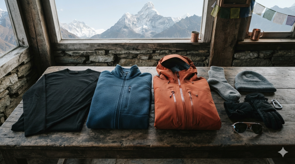 The three-layer system keeps you comfortable by letting you add or remove clothing as temperatures change throughout the day.