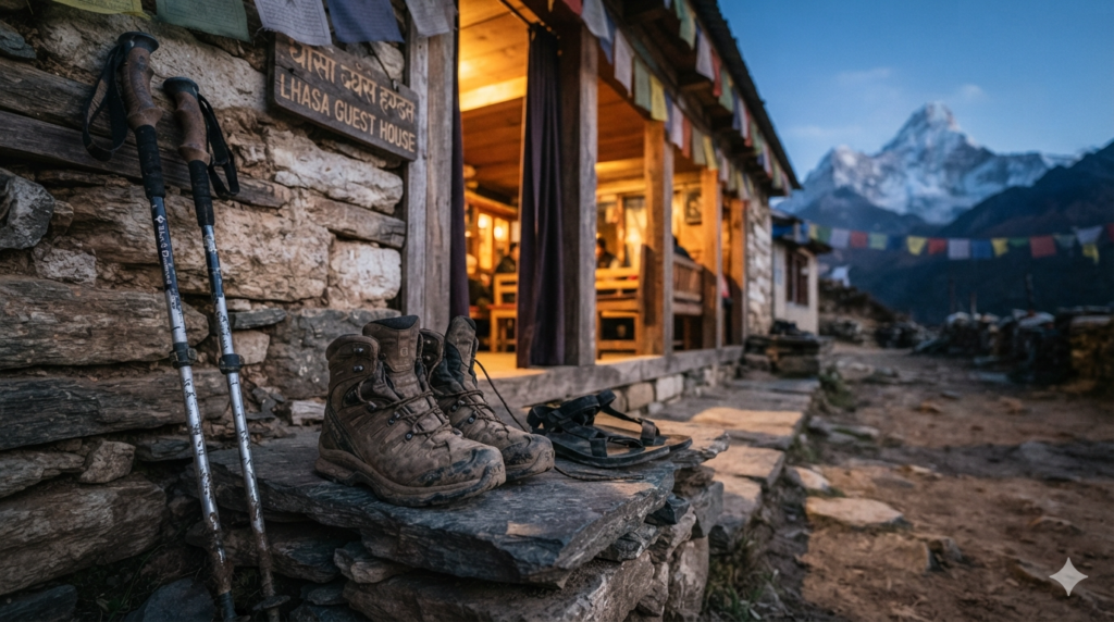 A reliable pair of broken-in hiking boots